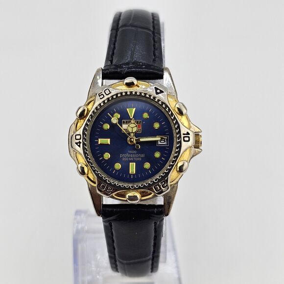 Tommy Hilfiger Women's Watch 28MM Blue Dial New Black Leather Bands New Battery - Picture 1 of 14
